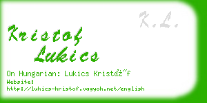 kristof lukics business card